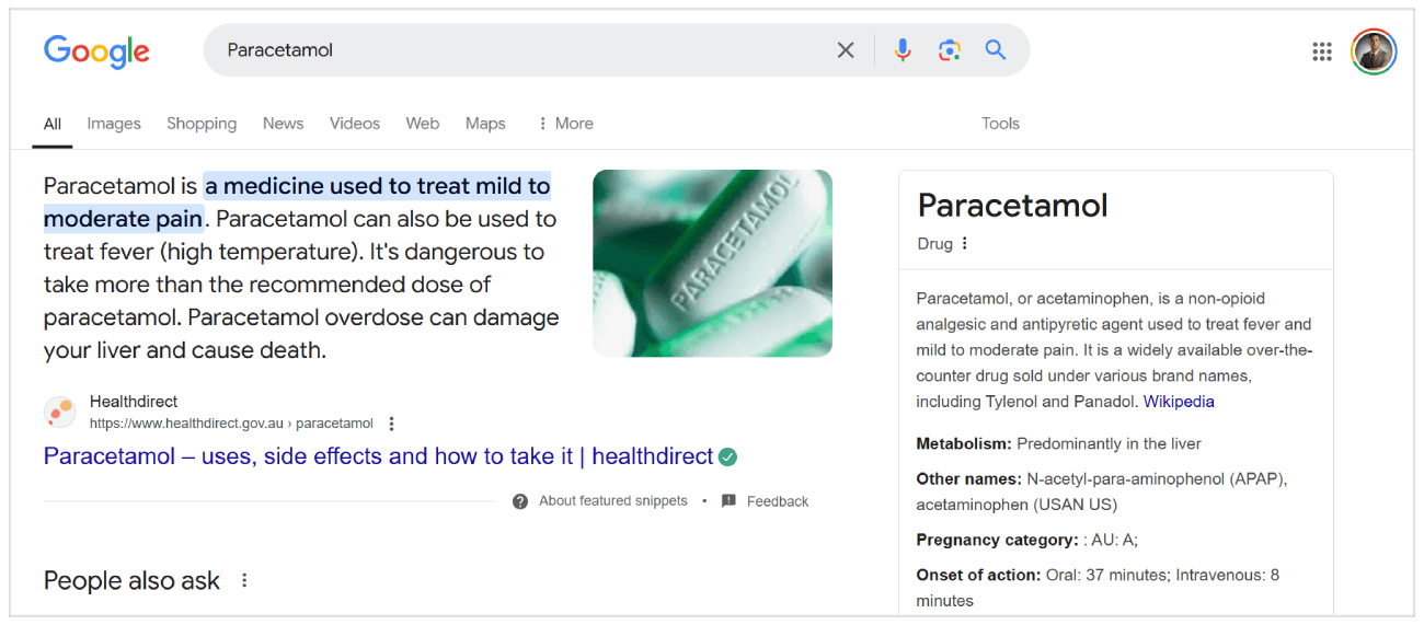 Paracetamol videnspanel